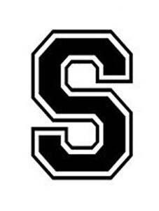 Varsity College Lettering - Letter S - Car Tablet Vinyl ...