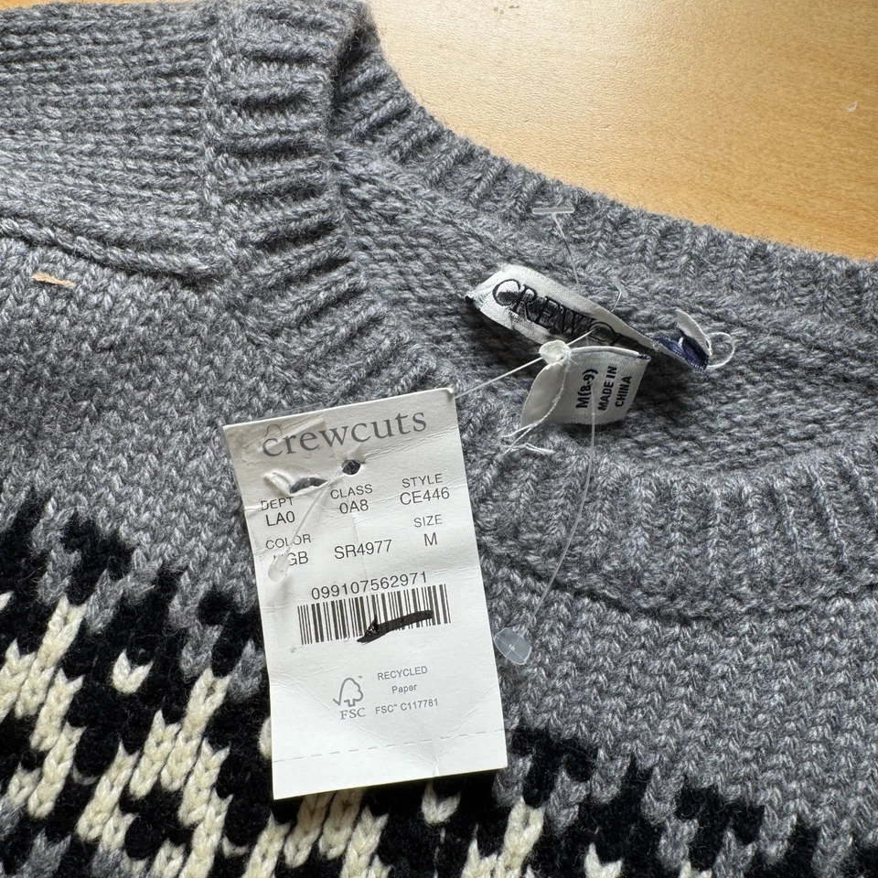 J. Crew Crewcuts Fair Isle Crewneck Wool Blend Sweater Kids' Size Medium NWT! - Image 3 of 4