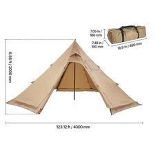 Uimoso Tipi Tent with Stove Jack Waterproof Portable Hot Tent for Camping Hiking