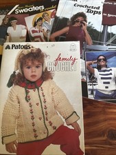 Vintage Crochet Patterns Sweaters Tops Patons Leisure Arts Leaflet Book