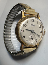 Stowa 17 Rubies Ladies' Watch Vintage Gold-Tone Manual Wind Movement Works