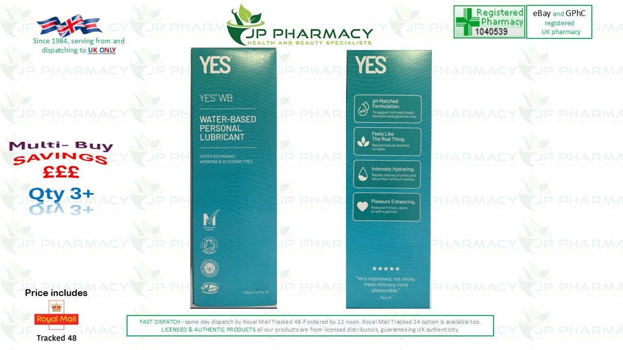 YES WB Organic Water Based Personal Lubricant - 100ml - Image 2