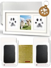 Inkless Paw Print Frame,Dog and Cat Paw Print Kit,Noess Ink Pads for M White
