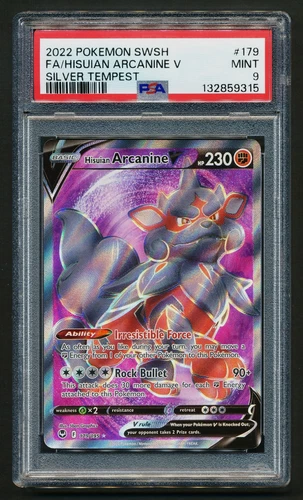 Hisuian Arcanine 179/195 Ultra Rare Holo Pokémon 2022 Silver Tempest PSA 9 MINT