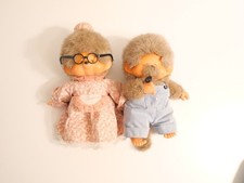 Sekiguchi Monchhichi - Oma & Opa - Gro&szlig;eltern - ca. 20 cm - Pl&uuml;sch- 1980 Vintage