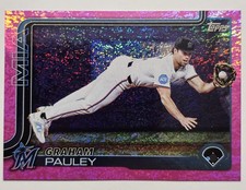 Graham Pauley 2025 Topps Update Series (SP) Pink Holofoil Parallel #US188 Marlin