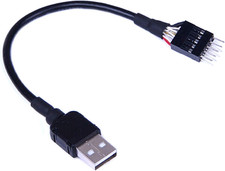9-Pin USB Motherboard Male Header to Single USB 2.0 Type a Male Cable 7.8Inch