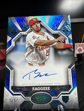2025 Topps Tier One Thomas Saggese 1/1 On Card Auto St Louis Cardinals RC !