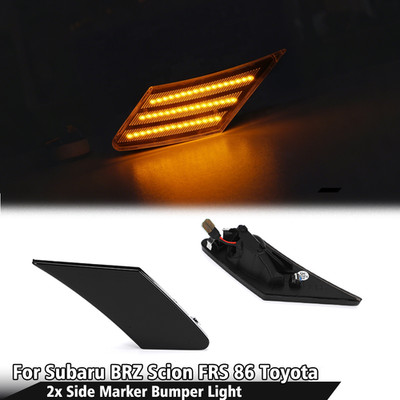 For Subaru BRZ Scion FRS 86 Toyota 2x Smoked LED Side Marker Turn Signal Light