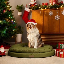 Orthopedic Dog Bed for Large Dogs Round Dual Layer Washable Cover ClevaHome