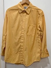 VTG V2 By Versace Men Yellow Dress Shirt 16 R Large Long Sleeve Button Down