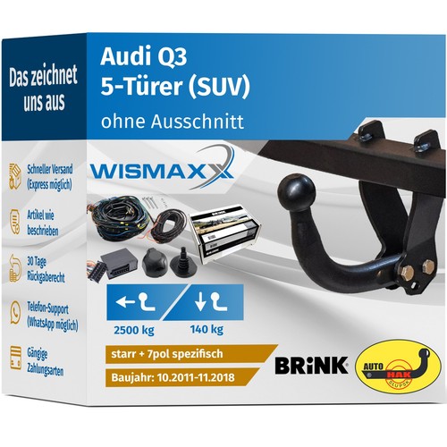 Für Peugeot Partner 08-11 Version L2 G.D.W. Anhängerkupplung Starr & 7pol E-Satz