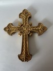 Ornate Gold Hard Plastic Cross Wall Plaque Prop Home Decor 12.5"x9.5”x1” BROKE — photo 2