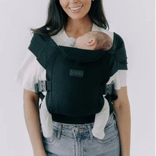 TushBaby Newborn Baby Carrier Black 8-20lbs Ergonomic Wrap Sling Easy on off NEW