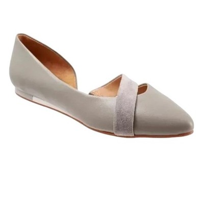 SAVA Grey Leather d'Orsay Pointed Toe Flats Shoes Womens 9.5W (40W) NEW
