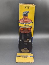 Vintage Sheaffer Skrip Permanent RED Writing Ink 32 Oz Glass Bottle W/ Box USED