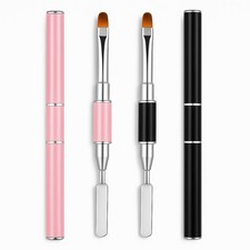 Dual-Ended Nail Art Brush and Spatula Set for UV Gel, Poly Extension, DIY