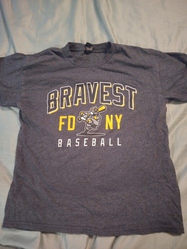 FDNY Bravest Baseball Dark Heather Gray T-shirt Youth Large