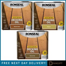 RONSEAL QUICK DRYING DECKING OIL 2.5L 5L OAK NATURAL CEDAR NOURISHES WOOD NEW
