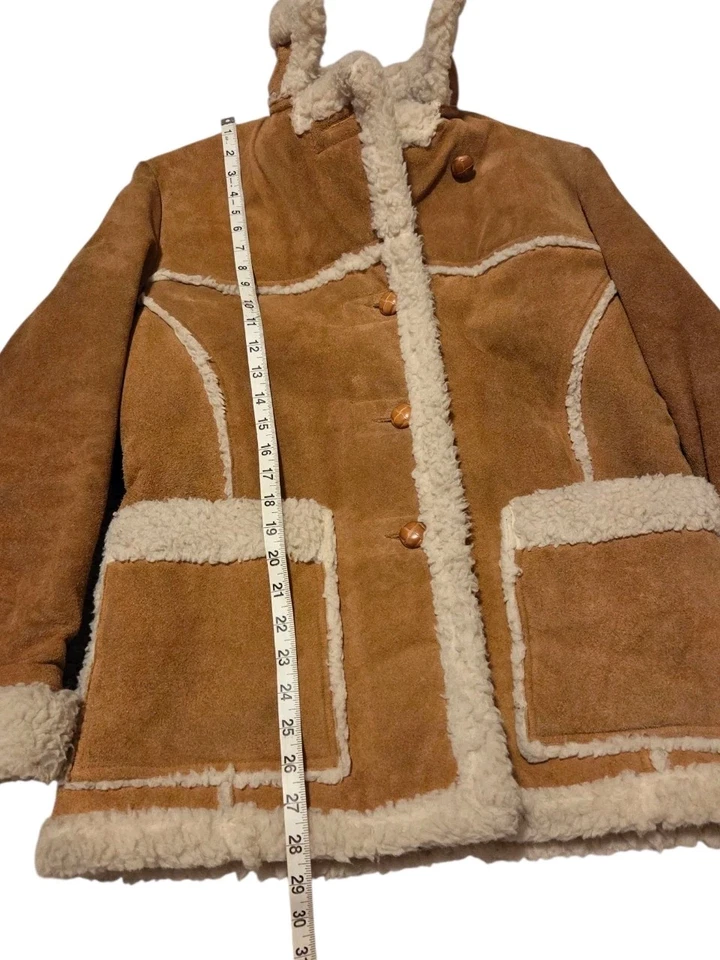 Abrigo de mujer vintage Miller Stockman cuero de vaca gamuza Sherpa Western 16 XL Foto 4 de 4