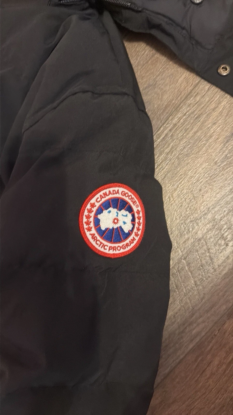 Canada Goose Wyndham Black Hooded Down Puffer Jacket Fusion Fit Men’s Size S image 2