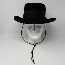 Stetson The Gun Club XXXX Black Fur Felt Western Hat Chin Strap 20.5in Read