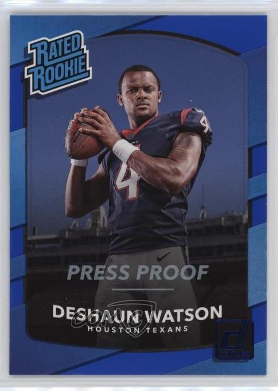 2017 Panini Donruss Rated Rookie Press Proof Blue Deshaun Watson #345 gr6