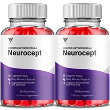 (2 Pack) Neurocept Brain and Memory Supplement, Neuro Cept Gummy (120 Gummies)