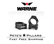Warne Maxima Steel Fixed Ring 1" High Matte Scope Rings 202M