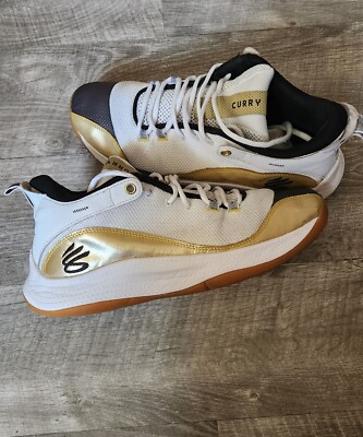 Steph SIZE 10 Curry Under Armour 3Z5 NM White Metallic Gold