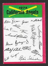 1974 Topps California Angels Unmarked Team Checklist 2 Star ** Variation w/ Ryan