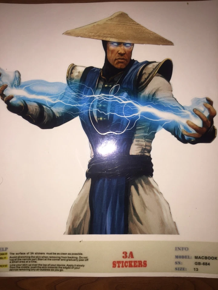 Raiden Mortal Combat Warrior Sticker Decal vinyl MacBook Air/Pro/retina 13" - Image 4 of 4