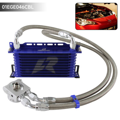 10 Reihiges Ölkühler Kit Thermostat für Subaru BRZ Scion FR-S Toyota GT86 Blau