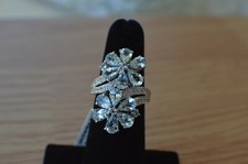 10.72ct Espirito Santo Aquamarine Cocktail Ring Platinum over Fine Silver Sz 5