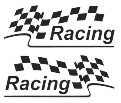 Racing Sport Car Stickers 2x, Left + Right, 14x5cm, Racing, Sticker, Tuning