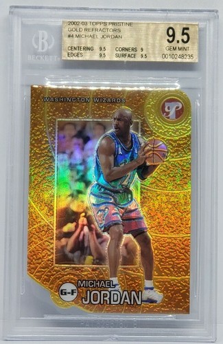 Michael Jordan [Gold Refractor] #4 2002 Topps Pristine card