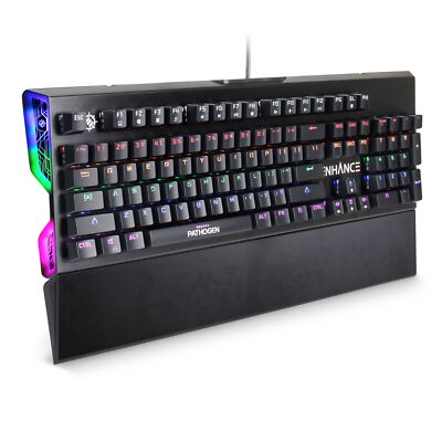 (REURBISHED) ENHANCE Optical Gaming Keyboard with Blue Mechanical Switches