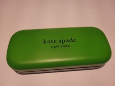 kate spade New York Hard Eyeglass Case Green Black Hinged with Cleaning Colth