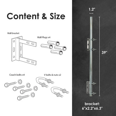 TV Antenna Wall Mount Kit for Satellite Dish, Weather Proof, Easy Installation