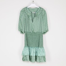Sandro Women Sivan Smocked Mini Dress Menthe Size 42/10US