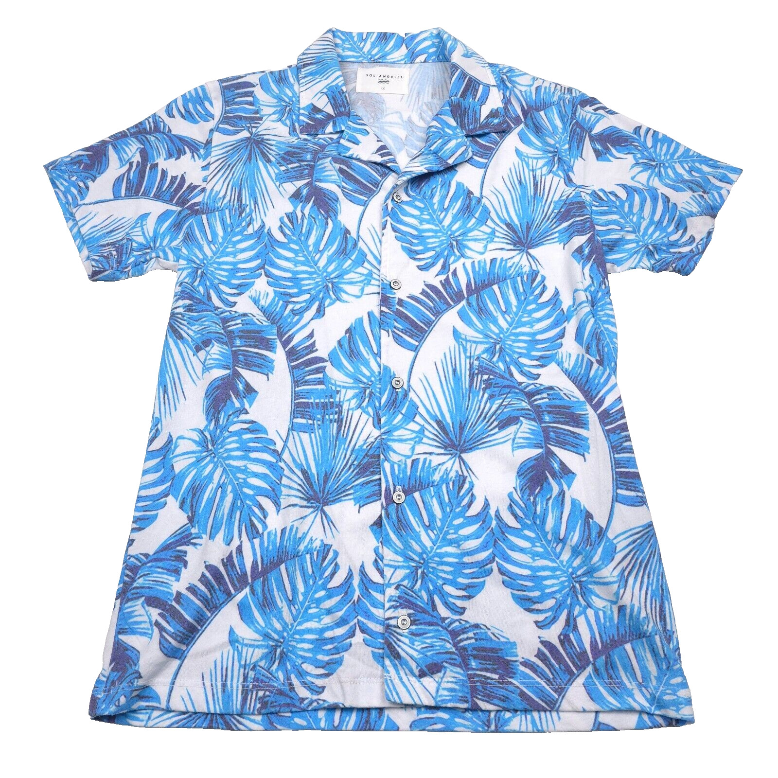 128 Sol Angeles Сине-белая рубашка Palma Paradise Cabana Camp мужская Маленький размер 11190₽