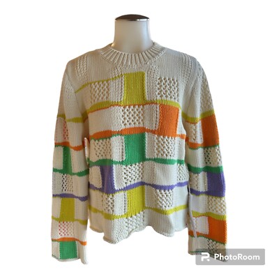 Lumiere Multi- Color Patchwork Sweater Sz Large
