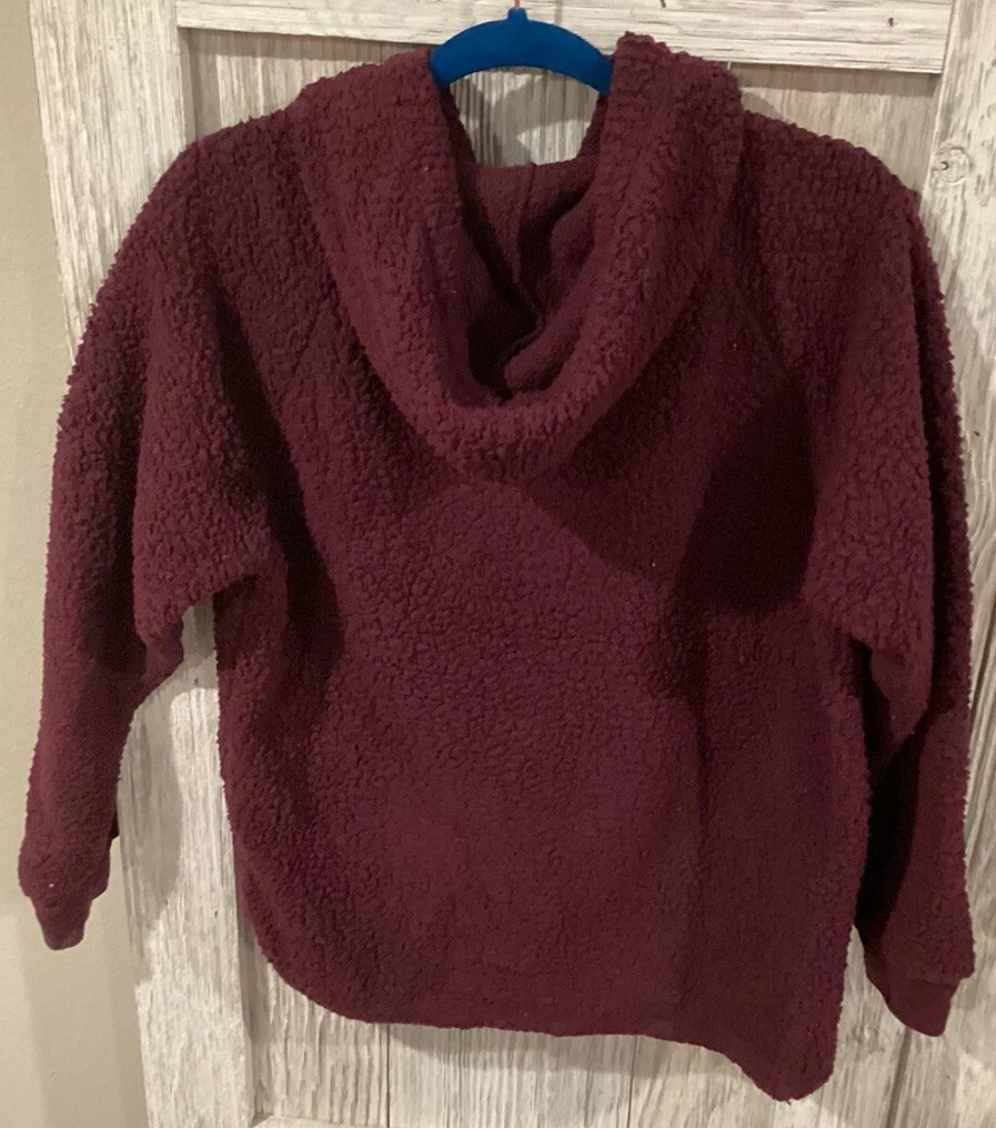 UNDERCOVER Felpa con cappuccio Victorias Secret rosa donna Xsmall marrone sherpa manica lunga 1 4 zip