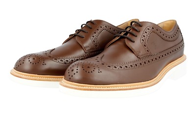 Tod\'s Brown Leather Derby Lace-Up Shoes Tods Dark Brown Leather Lace Up Derby Size 38 | eBay main image 4