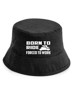 Fischerhut Born To Ride Forced To Work Motorradliebhaber Geschenk Unisex