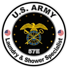 United States Army Laundry & Shower Specialist Bumper Sticker Military Decal 5"