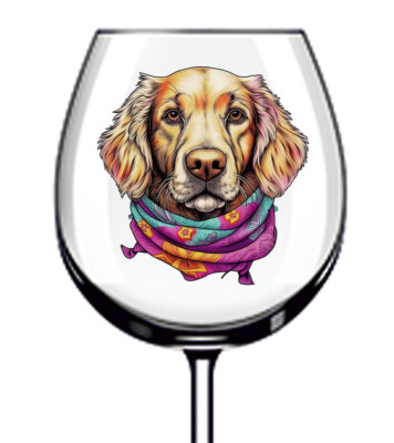 12x Hund Valentinstag Bunte Weinglas Flasche Vinyl Aufkleber Aufkleber A7555