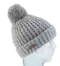 Coal Headwear THE KATE Womens Waffle Knit Cuffed Pom Beanie Heather Grey NEW