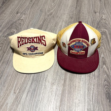2 Vintage 90s Washington Redskins NFL Pins Super Bowl Champions SnapBack Hat Cap