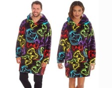 Gamer Supersoft Oversized Fleece Sherpa Hoodie Lounger Playstation Blanket